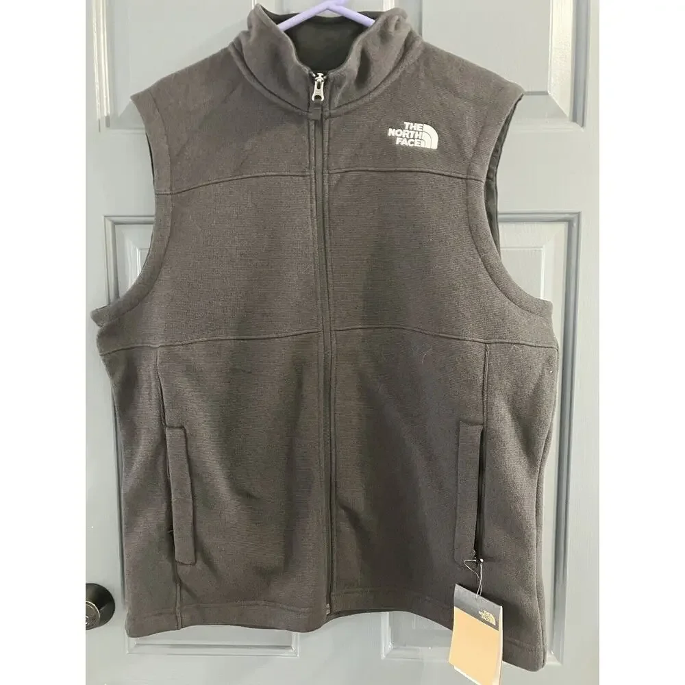 The North Face Gordon Lyons Vest Jacket Full Zip Heather Black Men Sz L NWT
